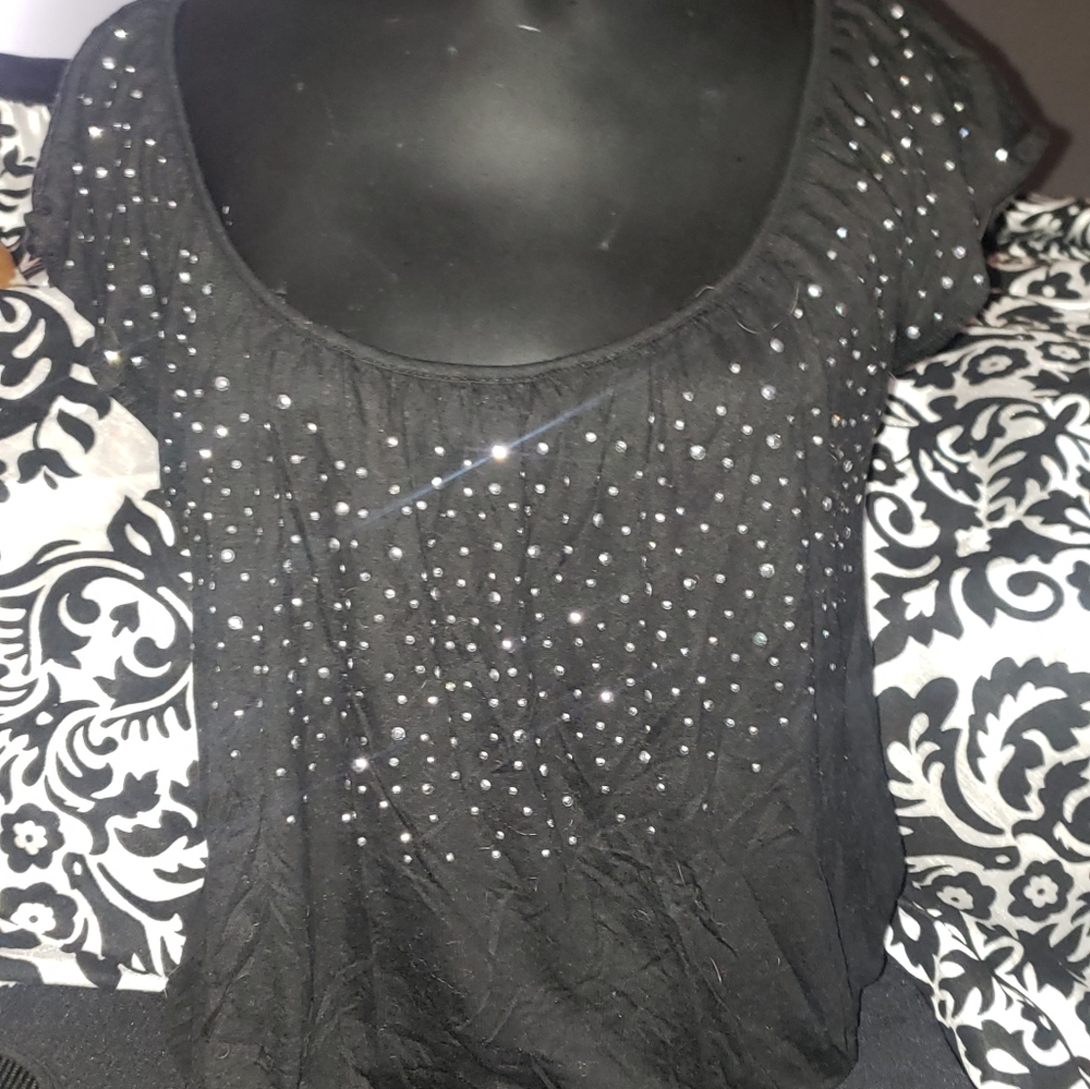 Rhinestone belly blouse